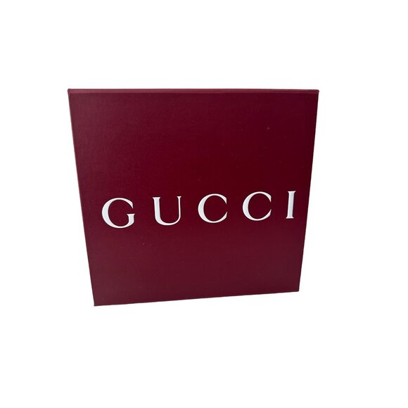 Gucci Burgundy Square Gift  Box With Ribbon & Bag - Picture 1 of 9
